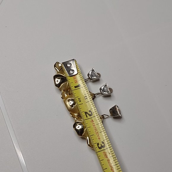 Vintage Gold Tone 3 Cows With Bells Brooch - Picture 8 of 13